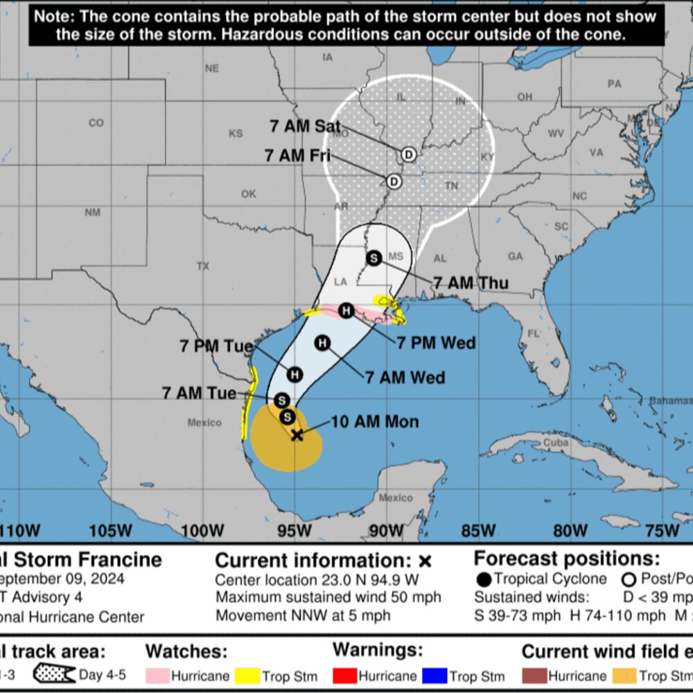 U.S. oil prices end higher as Tropical Storm Francine threatens Gulf operations